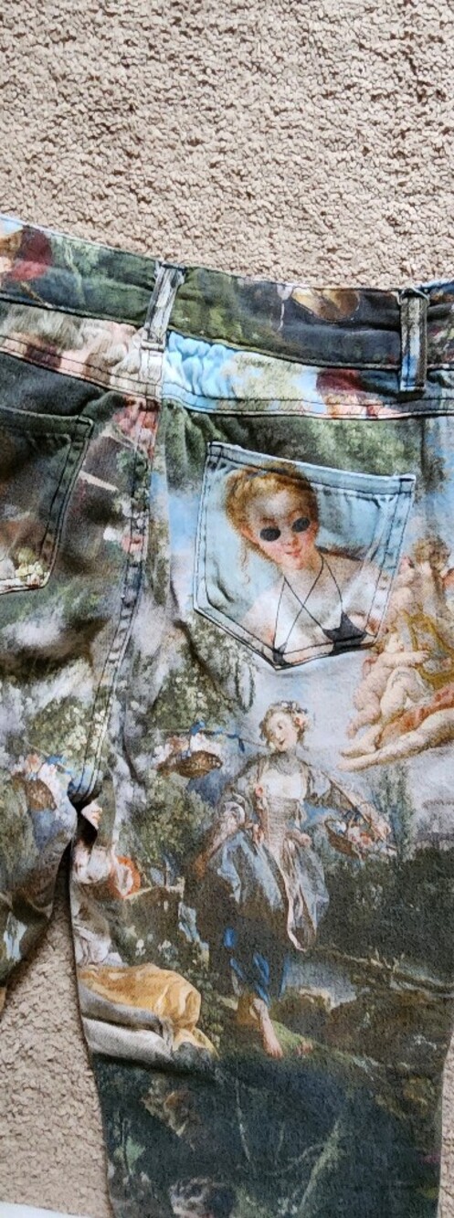 Current Mood DaVinci Demons Renaissance Painting Straight Leg Jean Pant Med - Picture 6 of 7